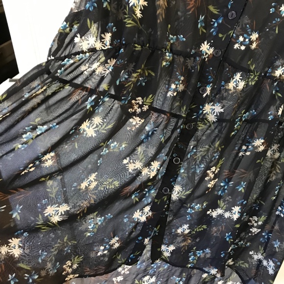 MAUVE Floral Tunic Babydoll Semi Sheer Blouse High Low Hem Women’s Plus Size 2X - Picture 9 of 16